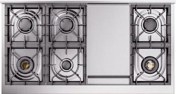 ILVE Nostalgie II 48" Dual Fuel Natural Gas Range in White with Bronze Trim, UP48FNMPWHB - Image 10