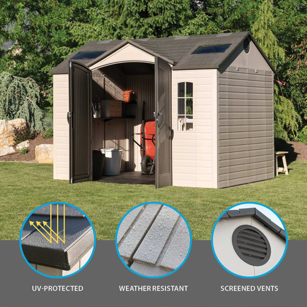 Lifetime 10′ x 8′ Outdoor Storage Shed with Carriage Doors Foundation and Installation Included. - Image 3