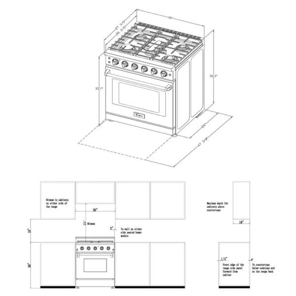 Empava 30" Freestanding Single Oven Natural Gas Range with 5 Burners- 4.5 cu.ft, EMPV-30GR10 - Image 5