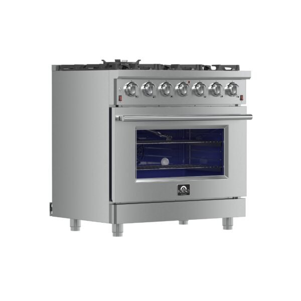 FORNO Massimo 36" 5.36 cu. ft. Freestanding Gas Range with 6 Burners, FFSGS6239-36 - Image 3