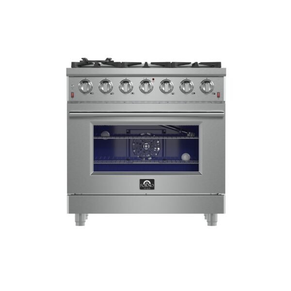 FORNO Massimo 36" 5.36 cu. ft. Freestanding Gas Range with 6 Burners, FFSGS6239-36