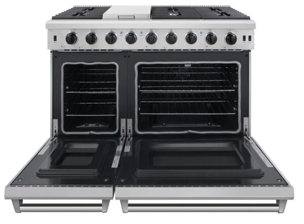 Thor Kitchen 48 in. 6.8 cu. ft. Double Oven Natural Gas Range in Stainless Steel, LRG4807U - Image 2