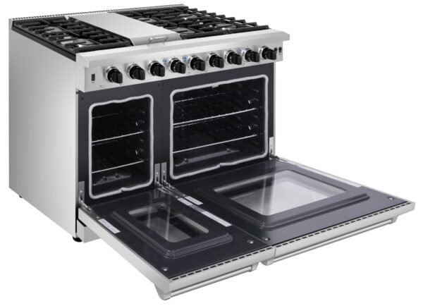 Thor Kitchen 48 in. 6.8 cu. ft. Double Oven Natural Gas Range in Stainless Steel, LRG4807U - Image 7