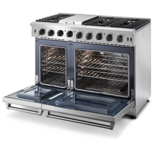 Thor Kitchen 48 in. 6.8 cu. ft. Double Oven Natural Gas Range in Stainless Steel, LRG4807U - Image 6