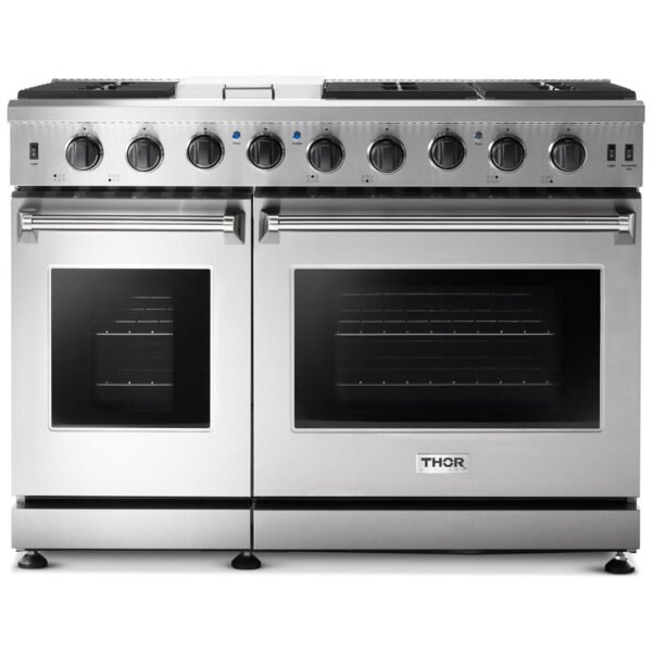 Thor Kitchen 48 in. 6.8 cu. ft. Double Oven Natural Gas Range in Stainless Steel, LRG4807U - Image 5