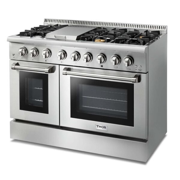 Thor Kitchen 48 in. Natural Gas Burner, Electric Oven 6.7 cu. ft. Range in Stainless Steel, HRD4803U - Image 2