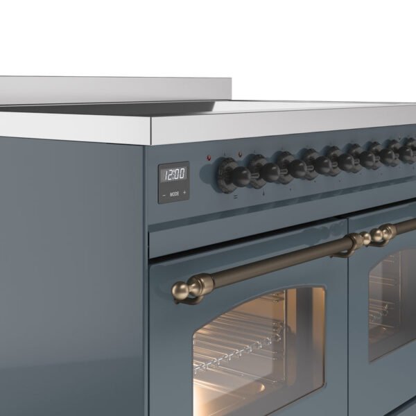 ILVE Nostalgie II 40" Induction Range with Element Stove and Electric Oven in Blue Grey with Bronze Trim, UPDI406NMPBGB - Image 7